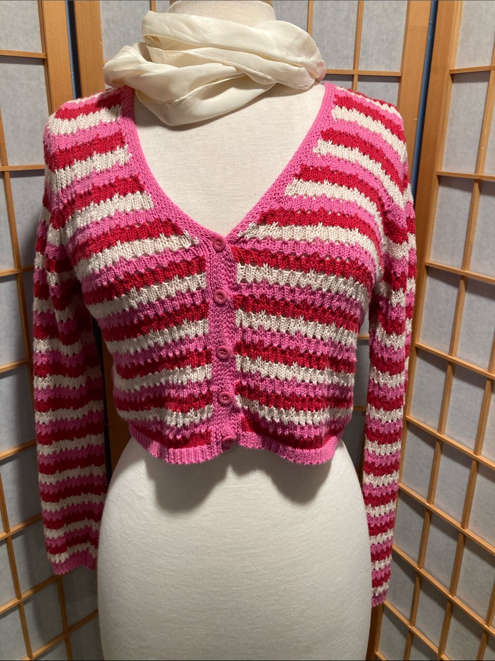 LUSH Brand Women’s Crochet Cardigan Size Small
